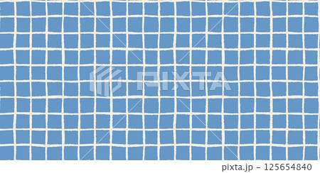 Cute blue windowpane check seamless vector...のイラスト素材 [125654840] - PIXTA