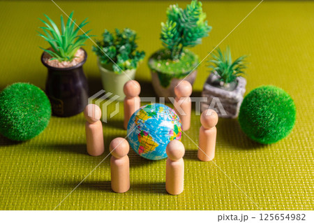 Global movement for environmental protection and conservation aims to preserve earth's eco-friendly, green nature, fostering healthy planet and sustainable ecology lush, grow, harmony, power, safe. 125654982