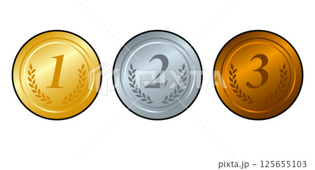 金・銀・銅のメダルフレームセット 125655103