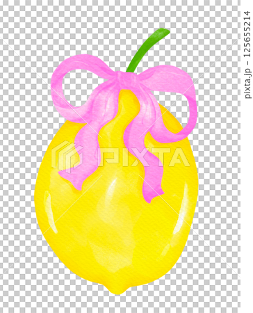 Girly Coquette Lemons with Hot Pink Ribbon Bow Watercolor Girly Coquette Lemons with Hot Pink Ribbon Bow Watercolor 125655214