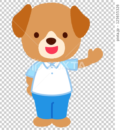 かわいいイヌのキャラクター　スタッフ　店員 125655326