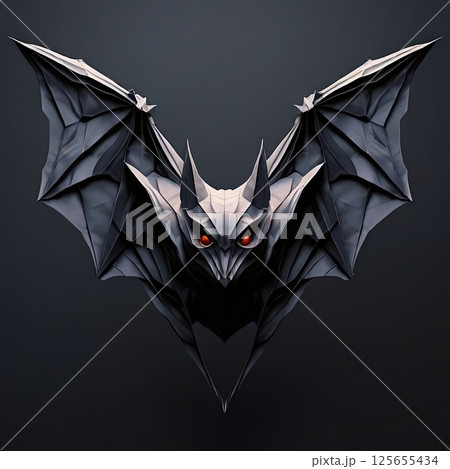 AI Image Generator, Origami Bat With Glowing Eyes Showcasing Intricate Detail 125655434