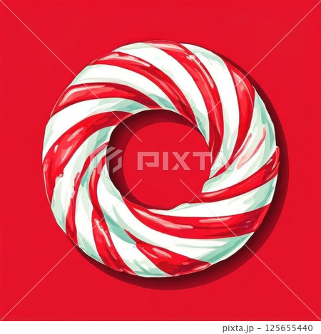 the AI Image Generator, Red and White Candy Cane Styled Swirl 125655440