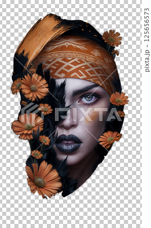 Portrait of a Calendula Girl 125656573