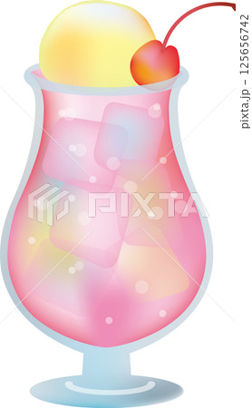 カラフルなかき氷のイラスト 125656742