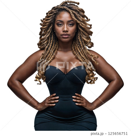 Portrait of a dark-skinned girl 125656751