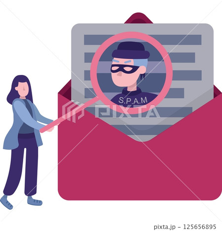 Spam email vector flat web scam message icon 125656895