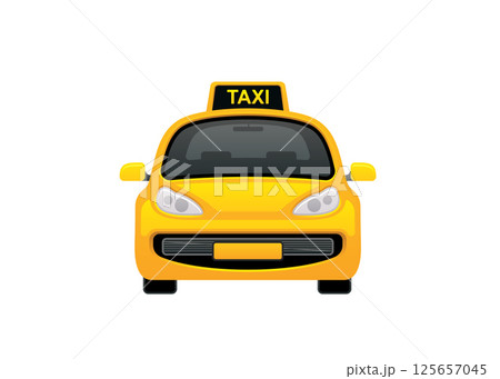 Yellow taxi car vector isolated illustration stock illustration 125657045