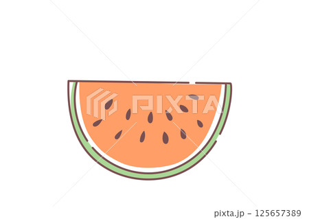 カットされたスイカのかわいいベクターイラスト 125657389