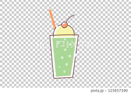 クリームソーダのかわいいベクターイラスト 125657390