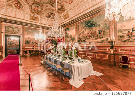 interiors of national palace of Ajuda, Lisbon, portugal interiors of national palace of Ajuda, Lisbon, portugal 125657877