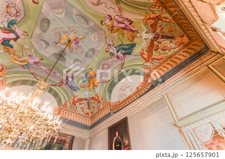 interiors of national palace of Ajuda, Lisbon, portugal 125657901