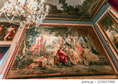 interiors of national palace of Ajuda, Lisbon, portugal interiors of national palace of Ajuda, Lisbon, portugal 125657906