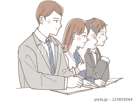 セミナーに参加している若い会社員たち 125659564