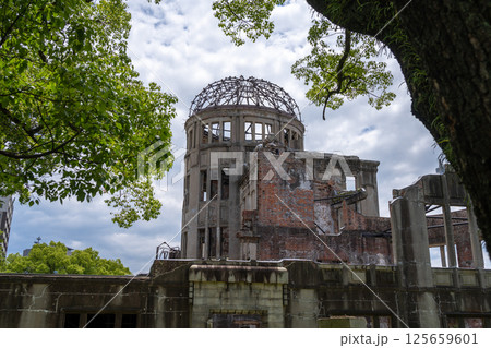 Genbaku Dome ruins at Hiroshima Peace Memorial, Japan Genbaku Dome ruins at Hiroshima Peace Memorial, Japan 125659601