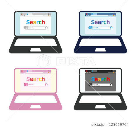 シンプルなパソコンのイラスト 125659764