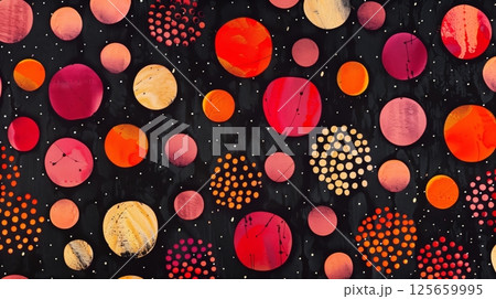 Dot patterns, used in modern textiles, add...のイラスト素材 [125659995] - PIXTA