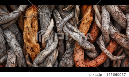 Knot patterns in nature, like tangled vines and tree roots, showcase the beauty and resilience of the natural world. 125660087