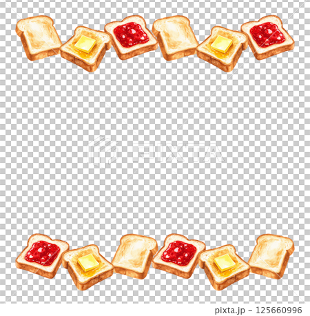AI-generated frame of watercolor illustrations of various toasts 125660996