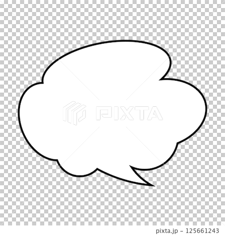 シンプルな吹き出しのイラスト　もこもこ 125661243