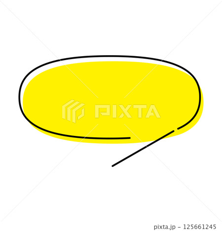 シンプルな吹き出しのイラスト 横長 楕円形 シンプルな吹き出しのイラスト 横長 楕円形 125661245
