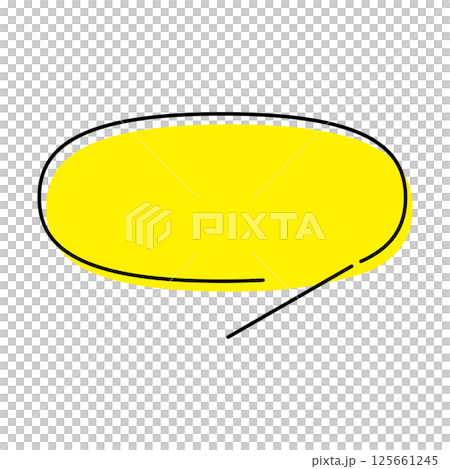 シンプルな吹き出しのイラスト 横長 楕円形 シンプルな吹き出しのイラスト 横長 楕円形 125661245