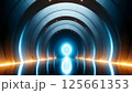 Futuristic Tunnel with Glowing Portal 125661353