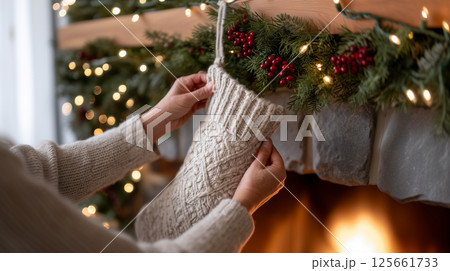 Warm and Cozy Holiday Scene Decorating for Christmas Eve 125661733