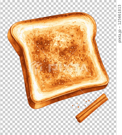 肉桂吐司水彩插畫AI生成 125661813