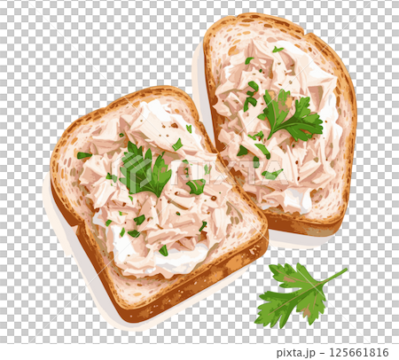 Tuna toast watercolor illustration AI generation 125661816