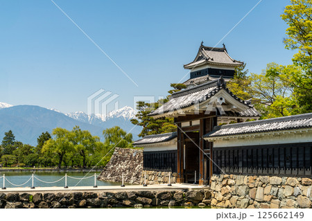 松本城と北アルプス 125662149