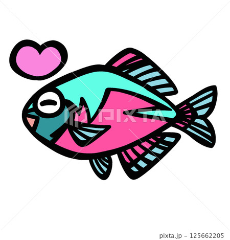 シンプルな喜ぶタナゴのイラスト シンプルな喜ぶタナゴのイラスト 125662205