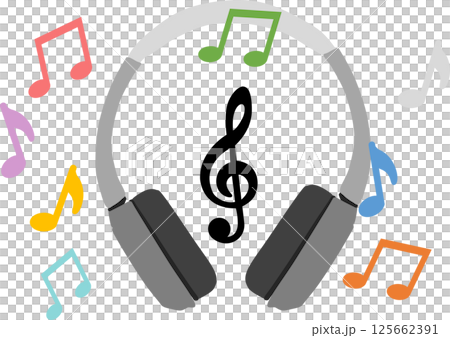 Headphones graphic material illustration Headphones graphic material illustration 125662391