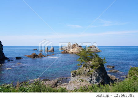 晴れた海岸線 125663385