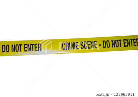 Yellow Crime Scene Do Not Cross Tape Isolated on a white background Yellow Crime Scene Do Not Cross Tape Isolated on a white background 125663911