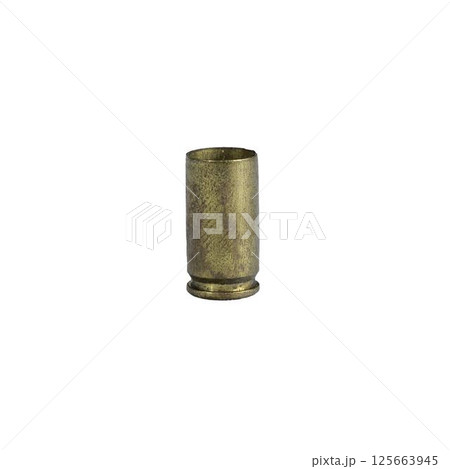 9mm cartridge case on transparent background 125663945