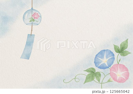 夏イメージ　朝顔　風鈴 125665042
