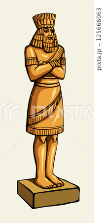 Vector drawing. Big golden idol Vector drawing. Big golden idol 125666063