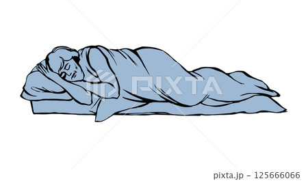 Vector drawing. Ancient sleeping man 125666066
