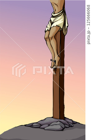 Vector drawing. Jesus on the cross 125666068