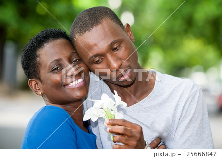 Close-up of young couple, happy. Close-up of young couple, happy. 125666847