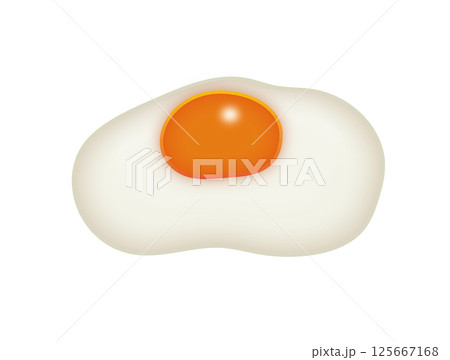 目玉焼きのリアルなイラスト 125667168