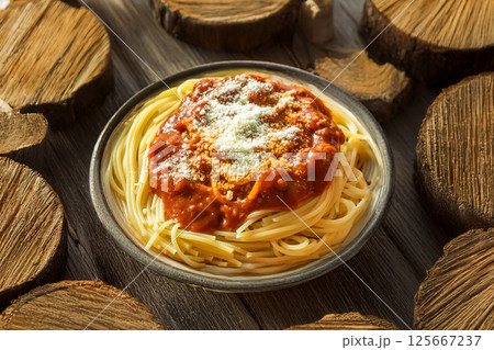 パスタ料理　 pasta outdoors and at campsites 125667237