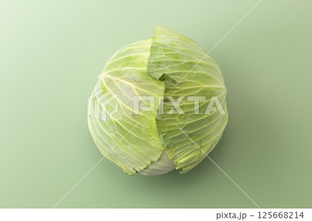 緑背景にキャベツ 緑背景にキャベツ 125668214