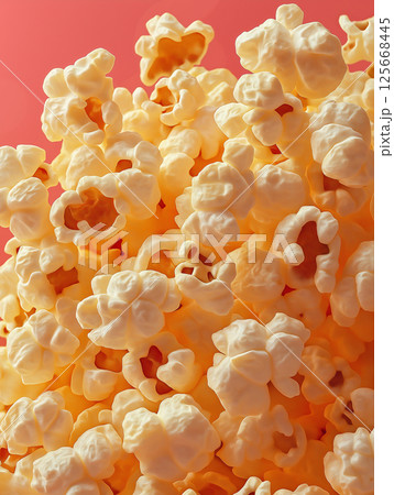 A delicious snack of buttery popcorn, perfect for a cinema treat or movie night munch 125668445