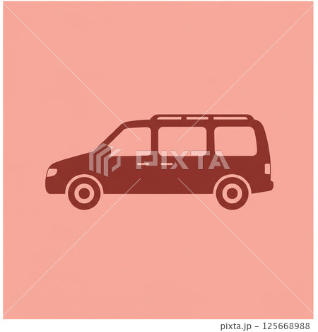 ファミリーや荷物載せに便利なステーションワゴンアイコン ファミリーや荷物載せに便利なステーションワゴンアイコン 125668988