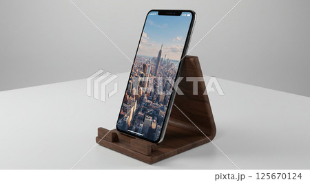 木の温もりを感じるスマホスタンド 125670124