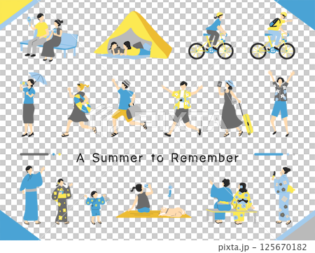 夏を楽しむ人達 125670182