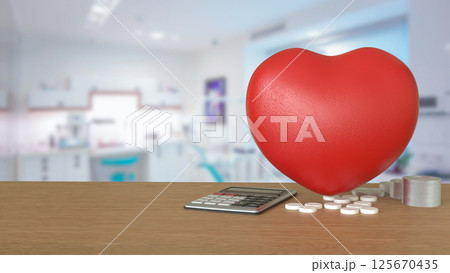 The Heart and drug for health or medical concept 3d Rendering. 125670435