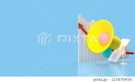 The Megaphone for Music or Media concept 3d Rendering. The Megaphone for Music or Media concept 3d Rendering. 125670459